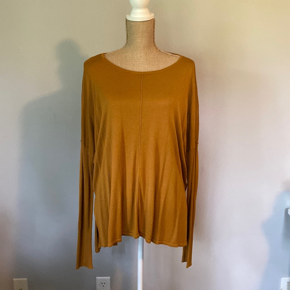 H & M mustard high low sweater